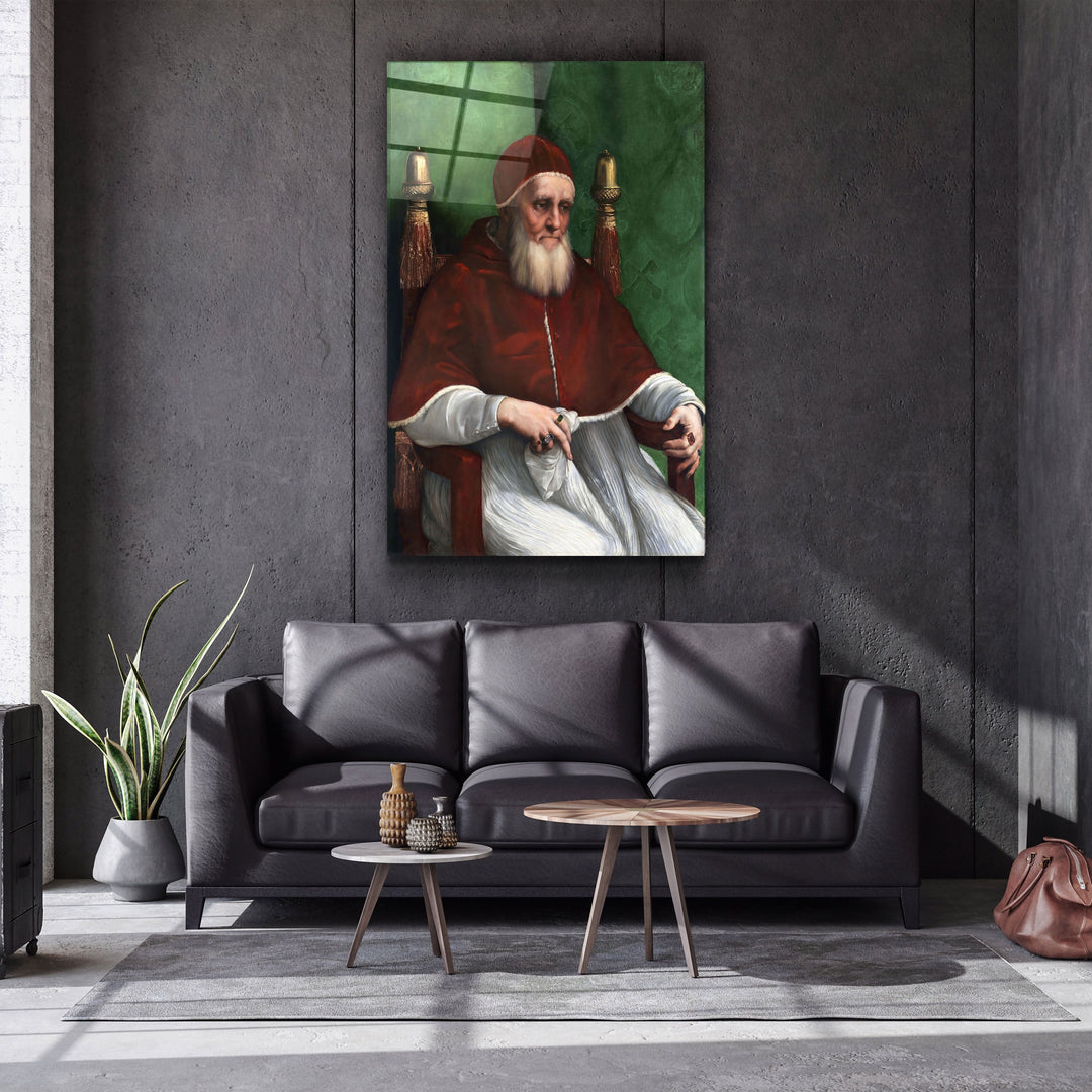 ・"Raphael's Portrait of Pope Julius II (1511)"・Glass Wall Art | Artdesigna Glass Printing Wall Arts.