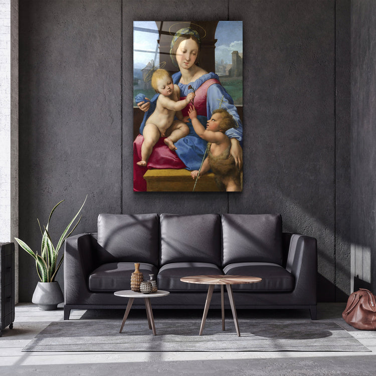 ・"Raphael's The Garvagh Madonna (1509–1510)"・Glass Wall Art | Artdesigna Glass Printing Wall Arts.