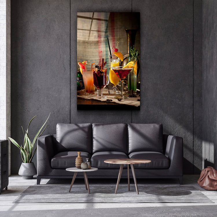 ・"Cocktails"・Glass Wall Art | Artdesigna Glass Printing Wall Arts.