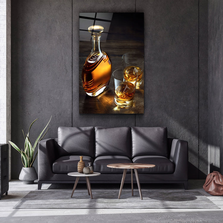 ・"The Whiskey"・Glass Wall Art | Artdesigna Glass Printing Wall Arts.