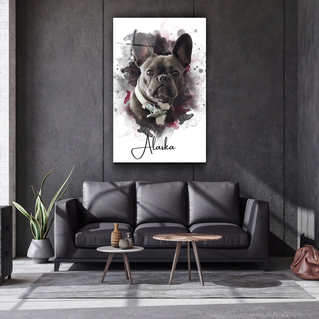 ."Watercolor Portrait - You & Your Pet - Custom Printing". Glass Wall Art | Artdesigna Glass Printing Wall Arts.