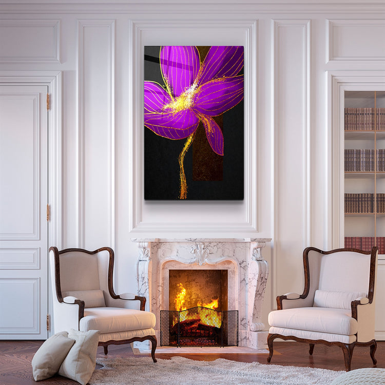 ・"Purple Flower"・Glass Wall Art | Artdesigna Glass Printing Wall Arts.