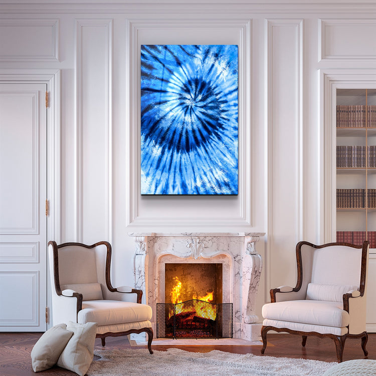 ・"Blue Feather"・Glass Wall Art | Artdesigna Glass Printing Wall Arts.