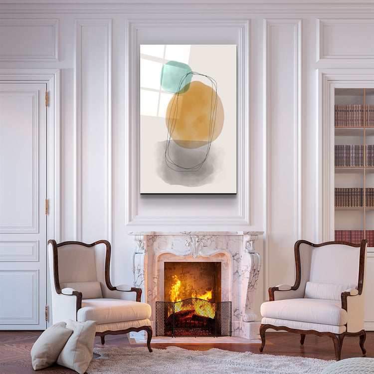 ・"Abstract Shapes V15"・Glass Wall Art | Artdesigna Glass Printing Wall Arts.