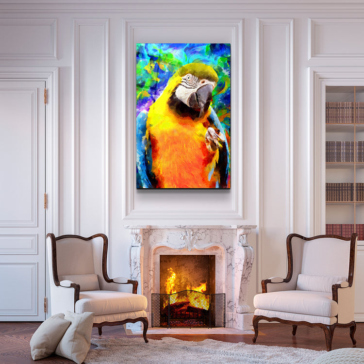 ・"Colorful Parrot"・Glass Wall Art | Artdesigna Glass Printing Wall Arts.