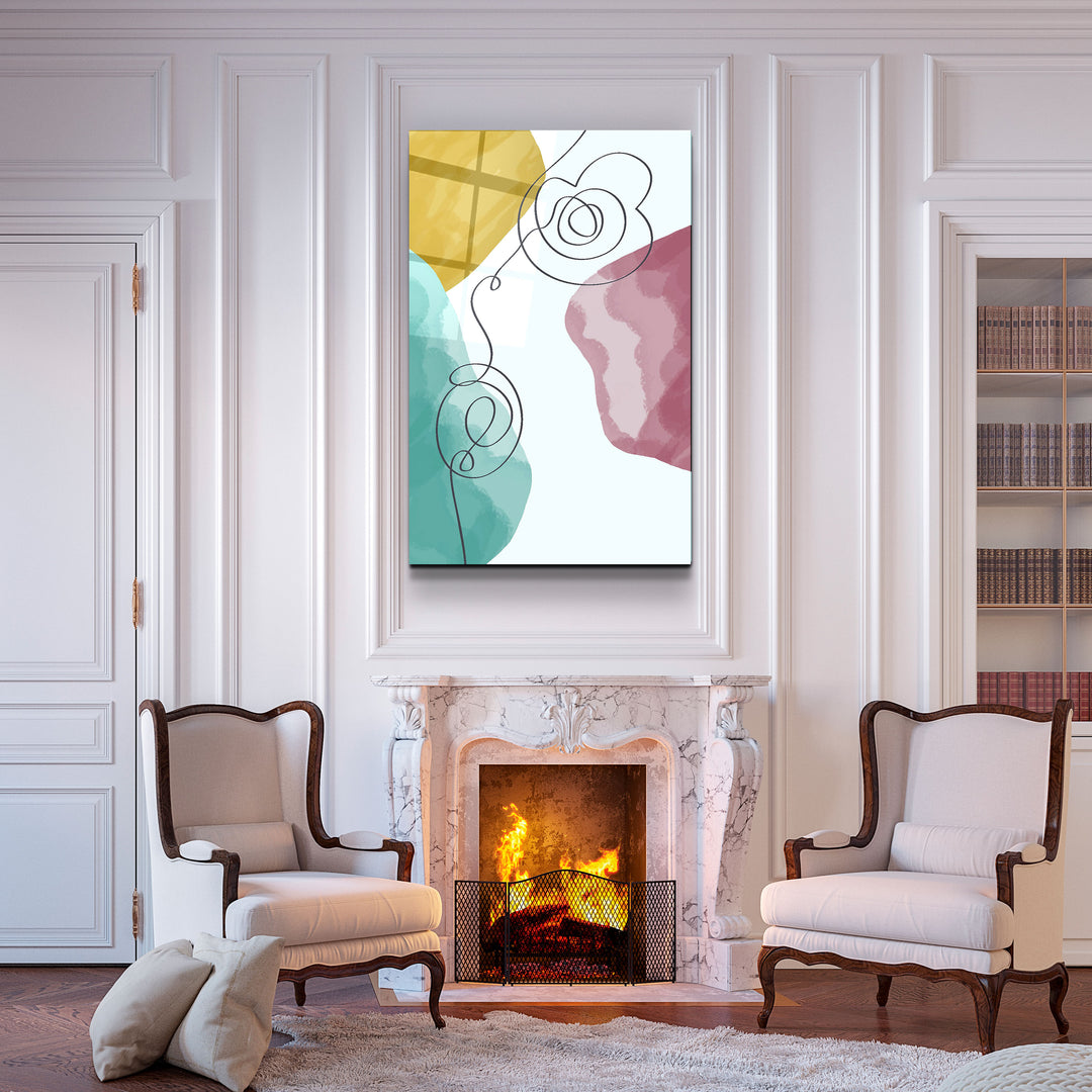 ・"Abstract Shapes V4"・Glass Wall Art | Artdesigna Glass Printing Wall Arts.