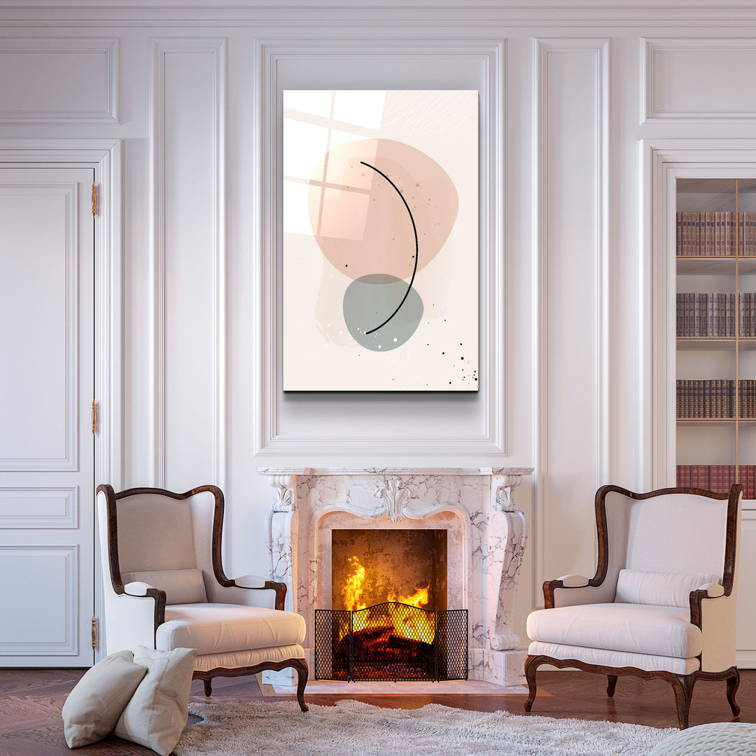 ・"Abstract Shapes and Line V1"・Glass Wall Art | Artdesigna Glass Printing Wall Arts.