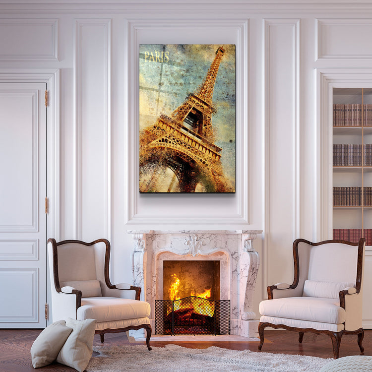 ・"Silhouette Of Eiffel"・Glass Wall Art | Artdesigna Glass Printing Wall Arts.