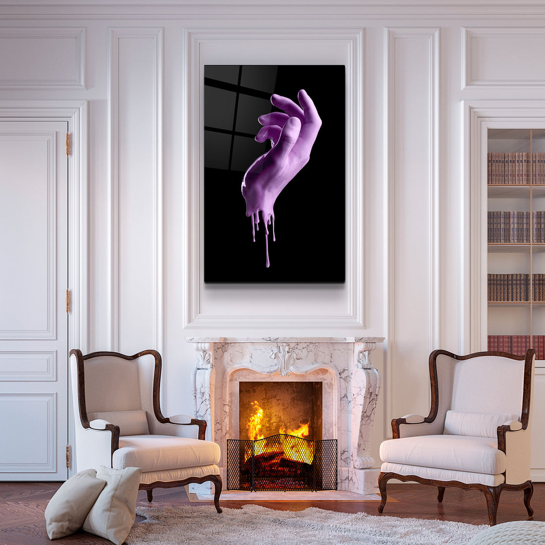 ・"Pink Hand"・Glass Wall Art | Artdesigna Glass Printing Wall Arts.