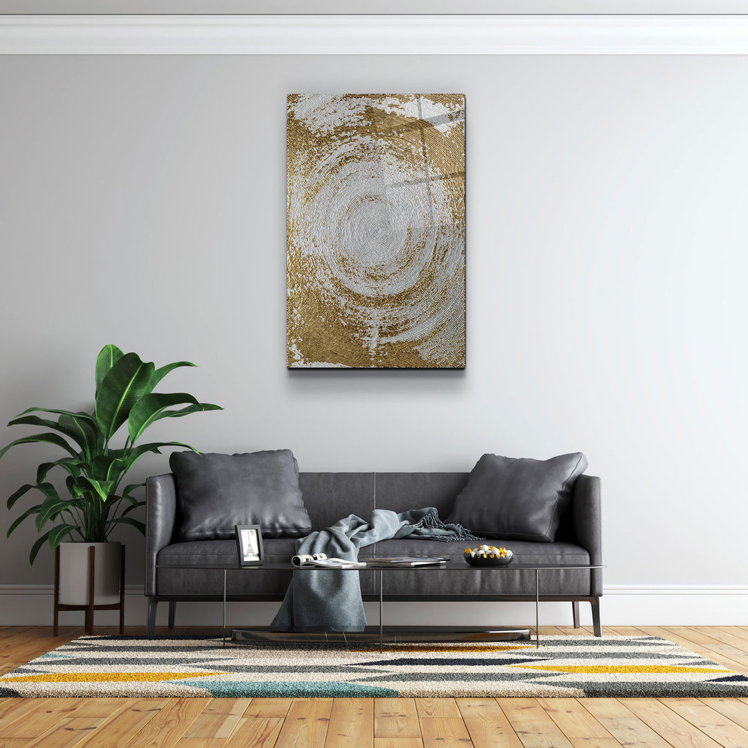 ・"Gold Circle V1"・Glass Wall Art | Artdesigna Glass Printing Wall Arts.