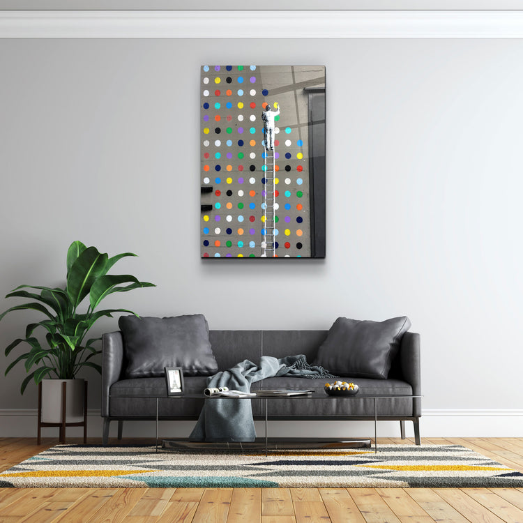 ・"Colorful Dots"・GLASS WALL ART | Artdesigna Glass Printing Wall Arts.