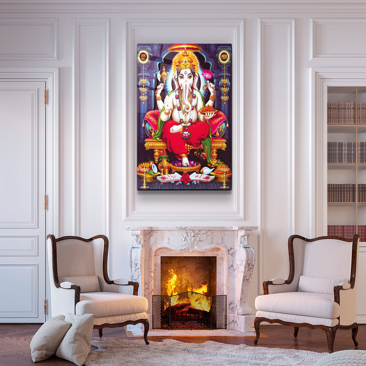 ・"Lord Ganesh"・Glass Wall Art | Artdesigna Glass Printing Wall Arts.