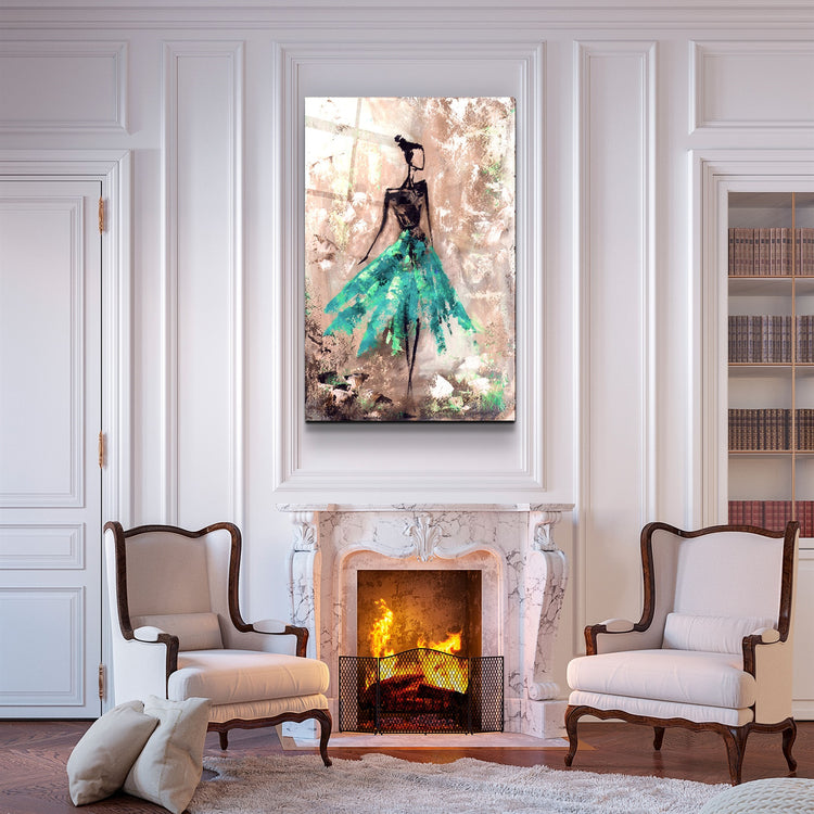 ・"Ballerina (Green)"・Glass Wall Art | Artdesigna Glass Printing Wall Arts.