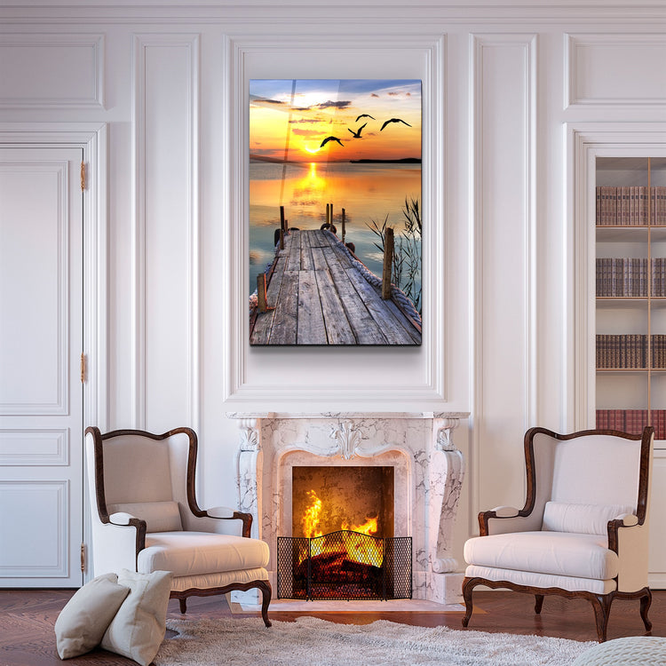 ・"Sunset 1"・Glass Wall Art | Artdesigna Glass Printing Wall Arts.