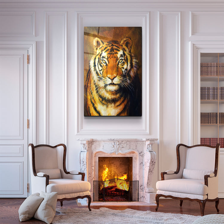 ・"Tiger 5"・Glass Wall Art | Artdesigna Glass Printing Wall Arts.