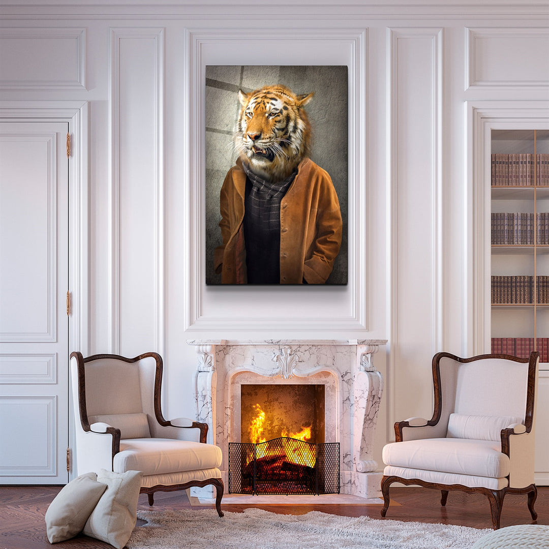 ・"Tiger Head"・Glass Wall Art | Artdesigna Glass Printing Wall Arts.