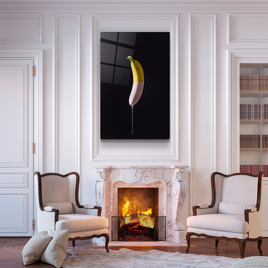 ・"Abstract Banana"・Glass Wall Art | Artdesigna Glass Printing Wall Arts.