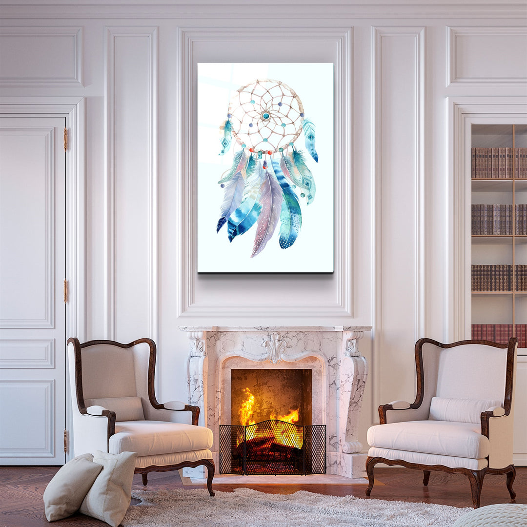 ・"Dream Catcher"・Glass Wall Art | Artdesigna Glass Printing Wall Arts.