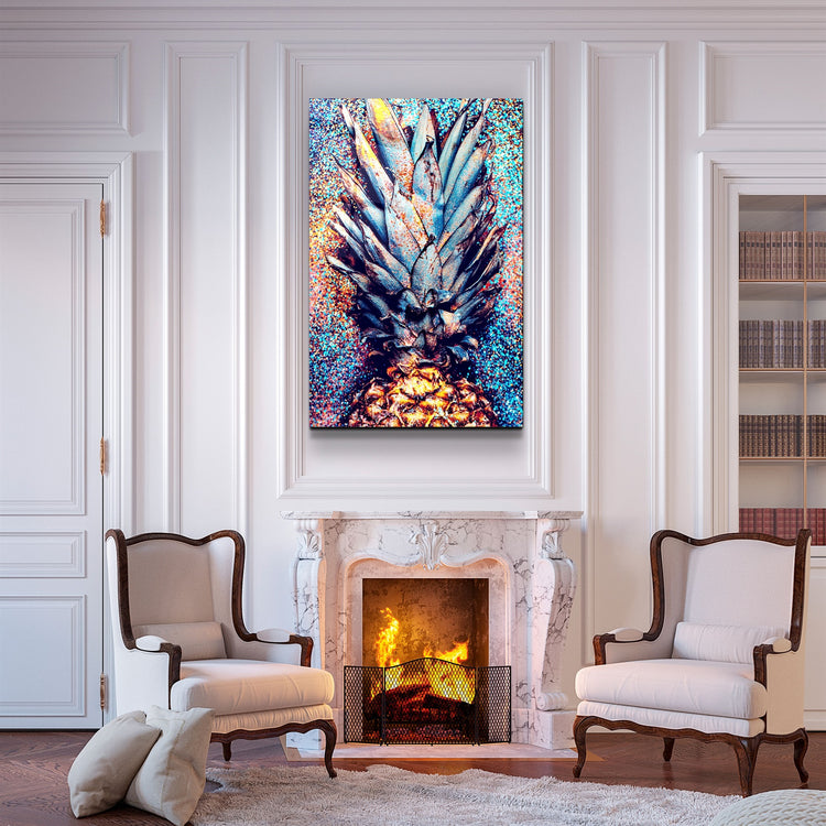 ・"Pineapple V2"・Glass Wall Art | Artdesigna Glass Printing Wall Arts.