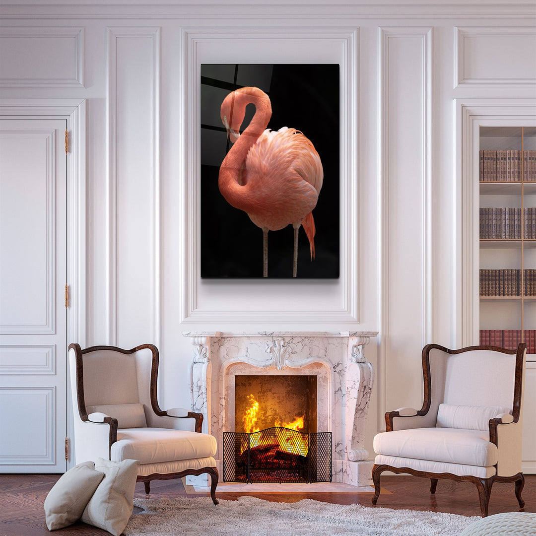 ・"Flamingo V2"・Glass Wall Art | Artdesigna Glass Printing Wall Arts.