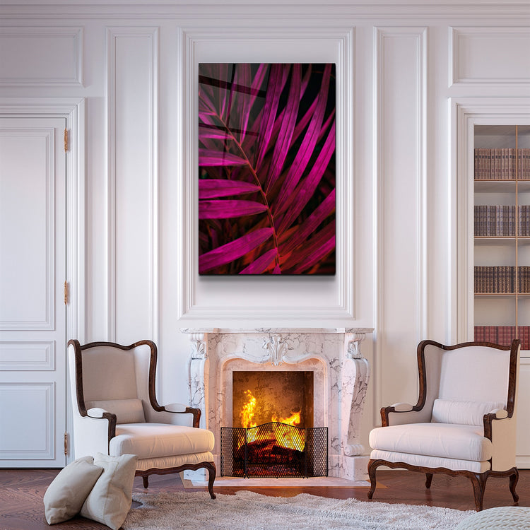 ・"Purple Leaves"・Glass Wall Art | Artdesigna Glass Printing Wall Arts.