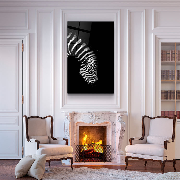 ・"Young Zebra"・Glass Wall Art | Artdesigna Glass Printing Wall Arts.