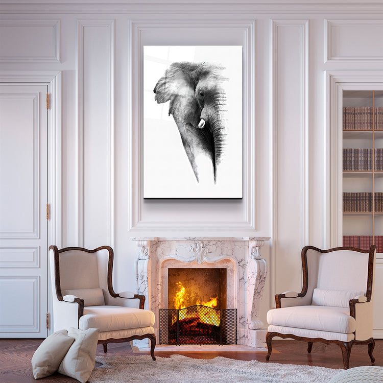 ・"Elephant V2"・Glass Wall Art | Artdesigna Glass Printing Wall Arts.