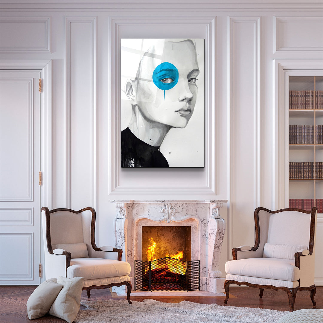 ・"Blue Eye"・Glass Wall Art | Artdesigna Glass Printing Wall Arts.