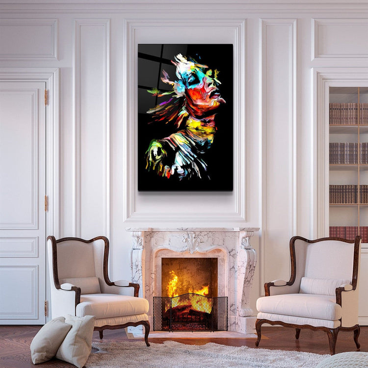 ・"AbstractMan V2"・Glass Wall Art | Artdesigna Glass Printing Wall Arts.