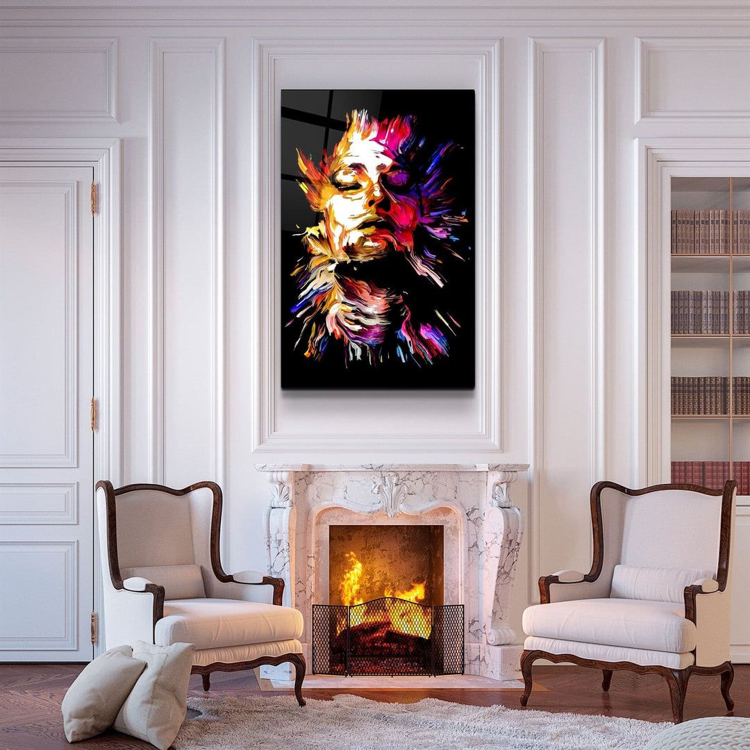 ・"AbstractWoman"・Glass Wall Art | Artdesigna Glass Printing Wall Arts.