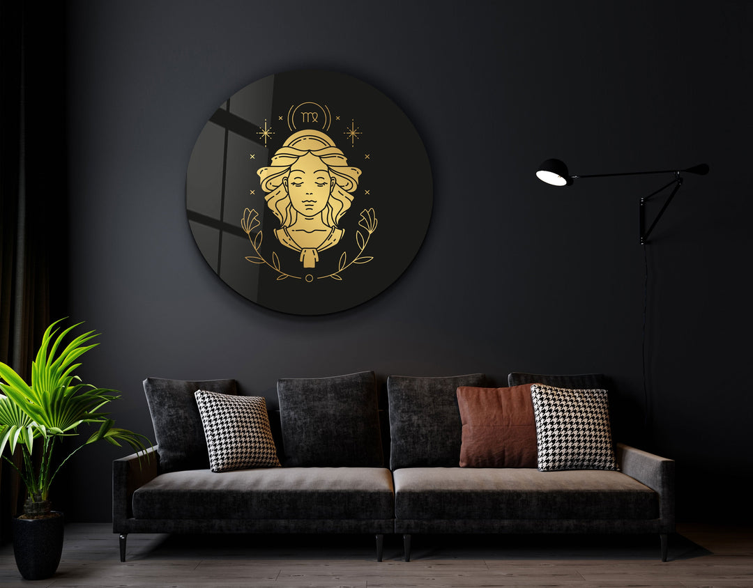 ・"Zodiac Signs - Virgo"・Rounded Glass Wall Art