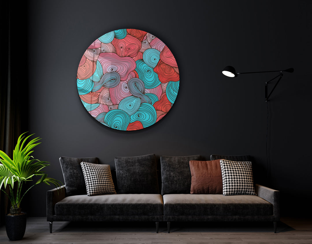 ・"Soft Tones"・Rounded Glass Wall Art