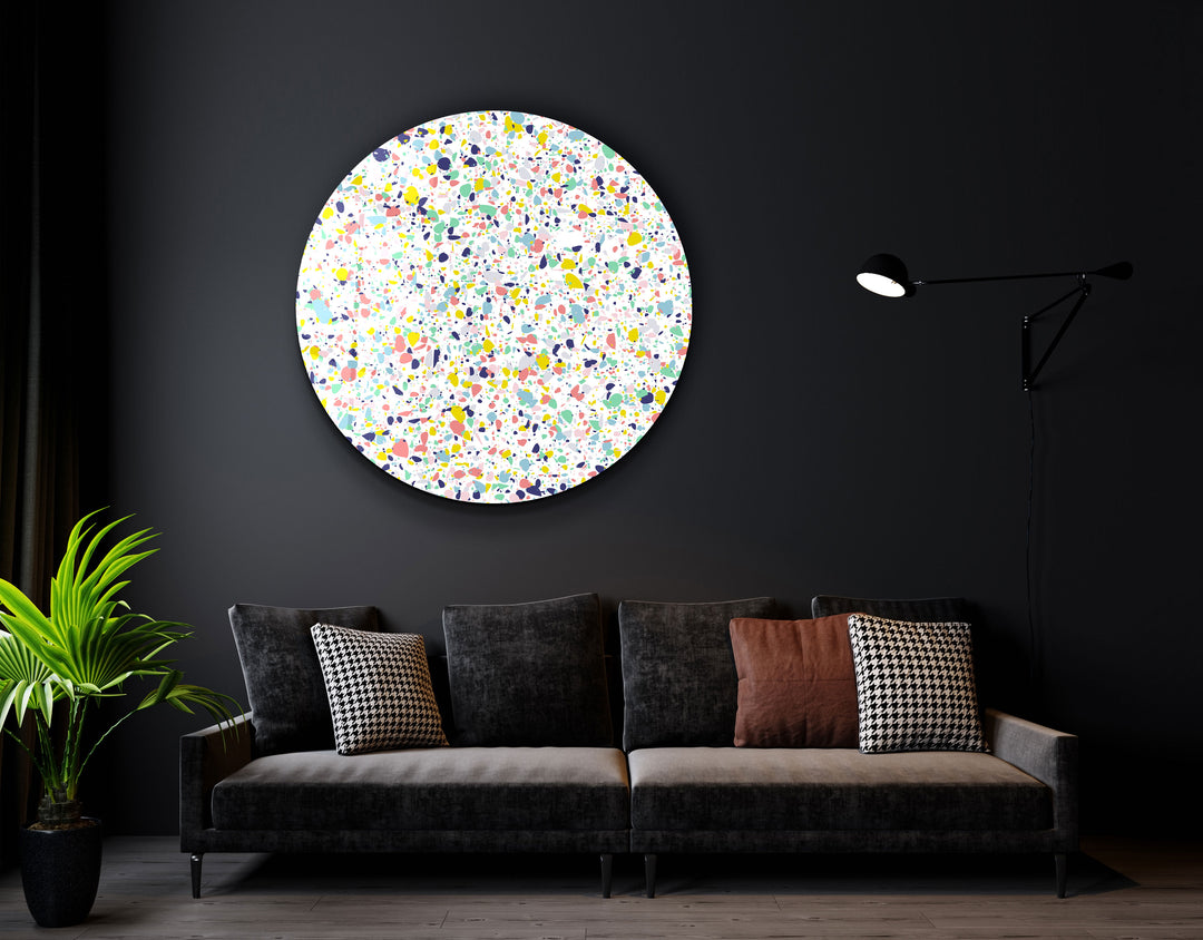 ・"Pastel Terrazzo"・Rounded Glass Wall Art