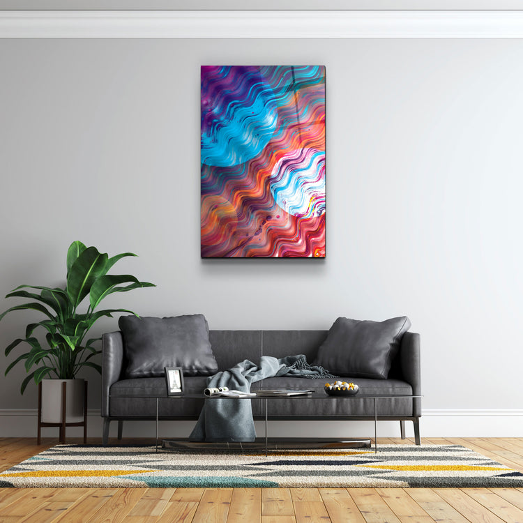 ・"Waive of Colors"・Glass Wall Art | Artdesigna Glass Printing Wall Arts.