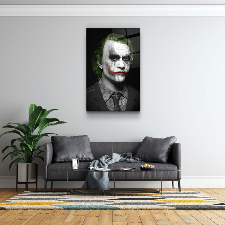 ・"The Joker - Heath Ledger"・Glass Wall Art | Artdesigna Glass Printing Wall Arts.