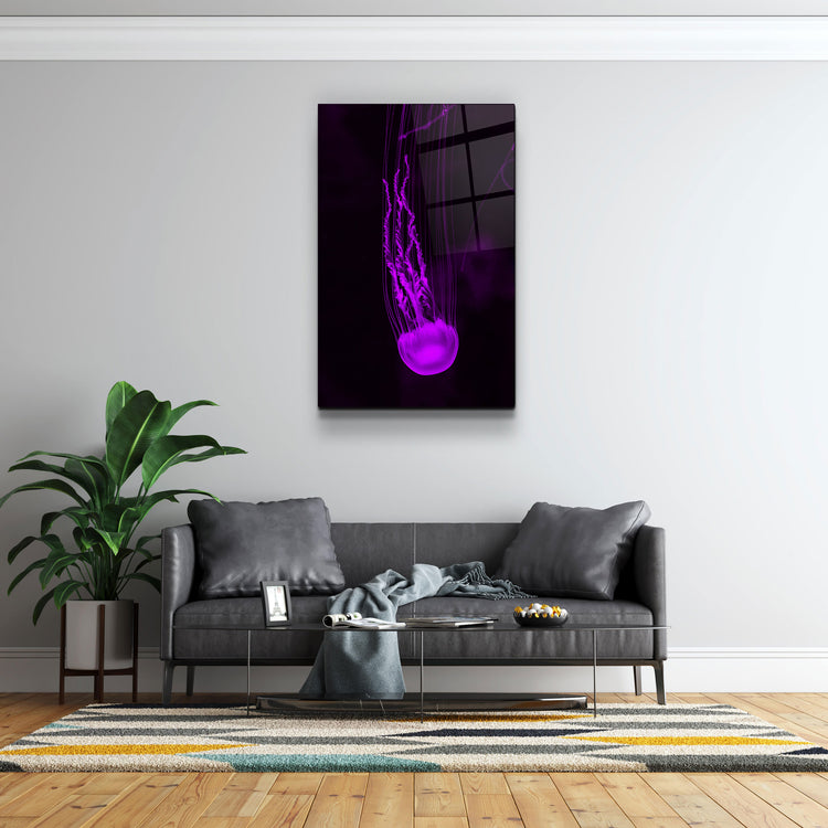 ・"Jellyfish"・Glass Wall Art | Artdesigna Glass Printing Wall Arts.