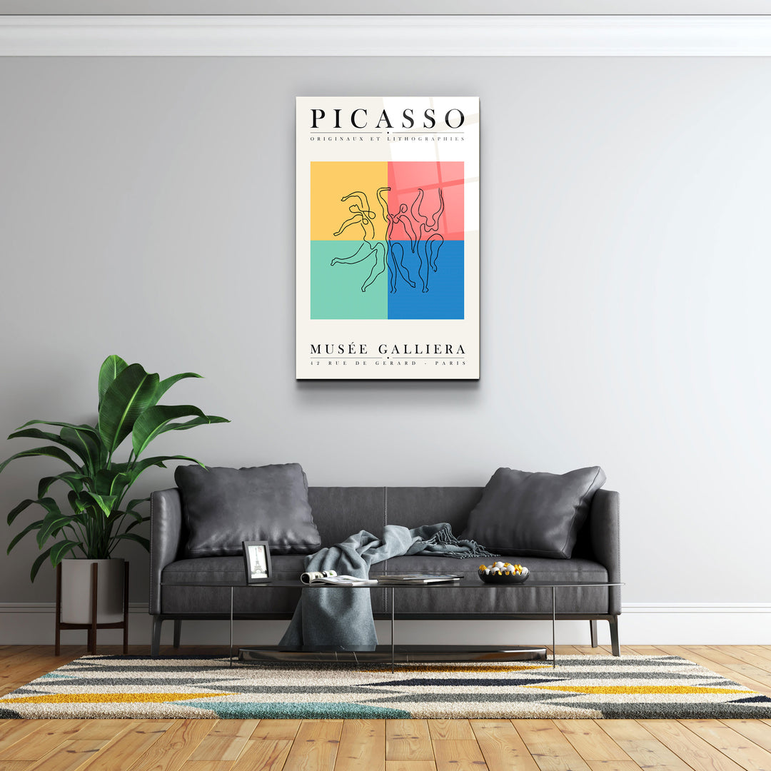 ・"Pablo Picasso - Originaux Et Lithographies"・Gallery Print Collection Glass Wall Art