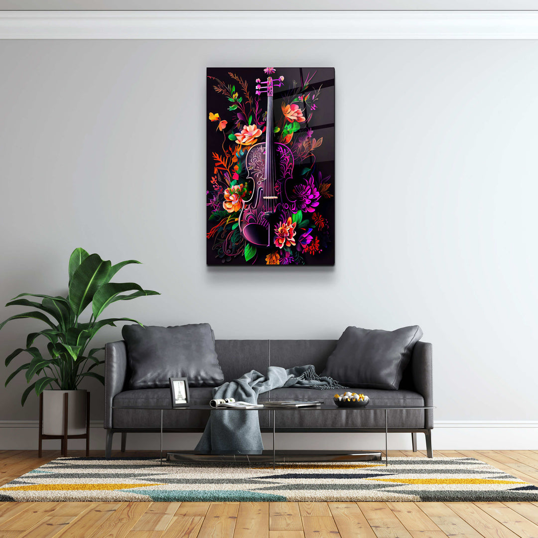 ・"Violin"・Secret World Collection Glass Wall Art