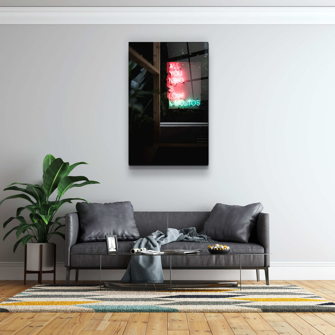 ・"All You Need is"・Motivational Glass Wall Art