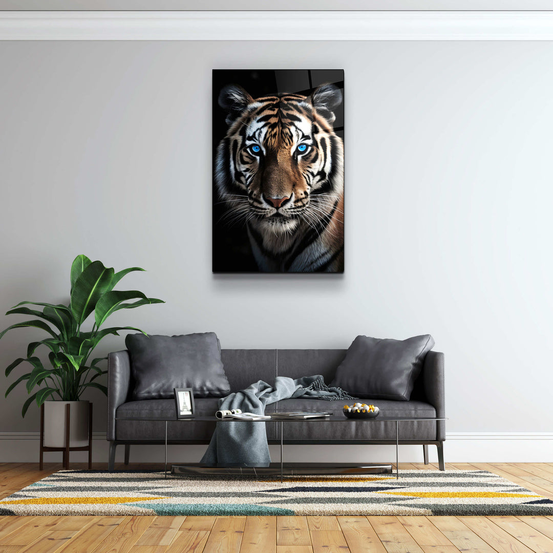 ・"Blue Eyes - Tiger"・Designers Collection Glass Wall Art