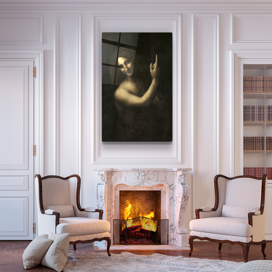 ・"Leonardo da Vinci's Saint John the Baptist (1513-1516)"・Glass Wall Art | Artdesigna Glass Printing Wall Arts.