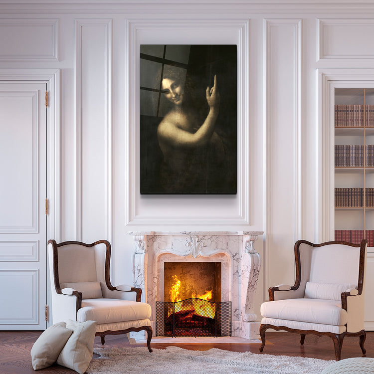 ・"Leonardo da Vinci's Saint John the Baptist (1513-1516)"・Glass Wall Art | Artdesigna Glass Printing Wall Arts.