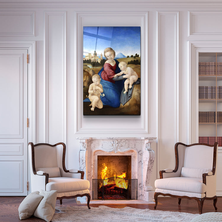 ・"Raphael's Madonna and Child with the Infant Saint John (1508)"・Glass Wall Art | Artdesigna Glass Printing Wall Arts.