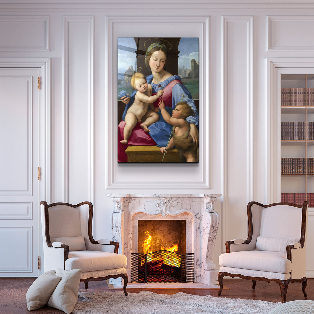 ・"Raphael's The Garvagh Madonna (1509–1510)"・Glass Wall Art | Artdesigna Glass Printing Wall Arts.