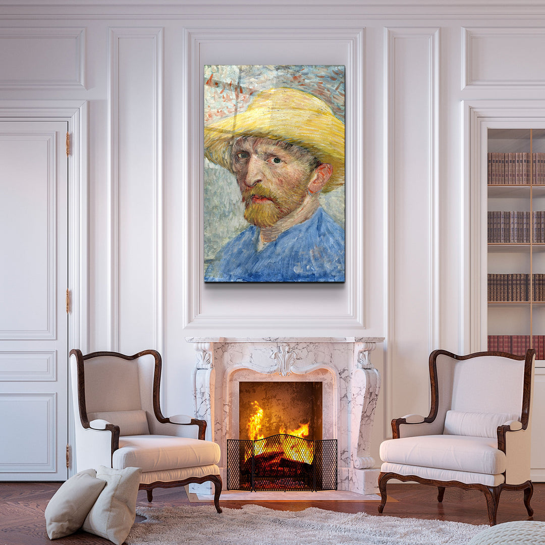 ・"Vincent van Gogh's Self-Portrait (1887)"・Glass Wall Art | Artdesigna Glass Printing Wall Arts.