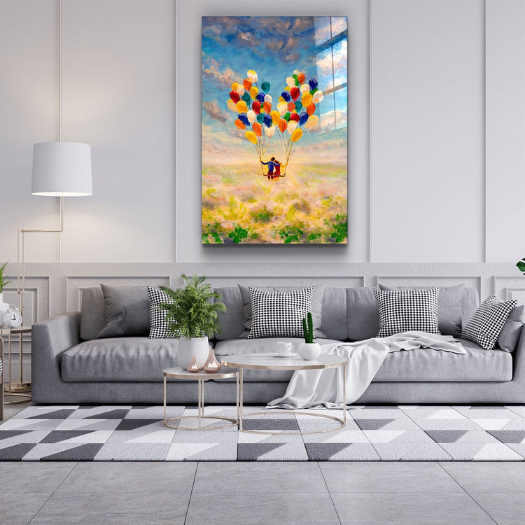 ・"Abstract Colorful Baloons"・Glass Wall Art | Artdesigna Glass Printing Wall Arts.