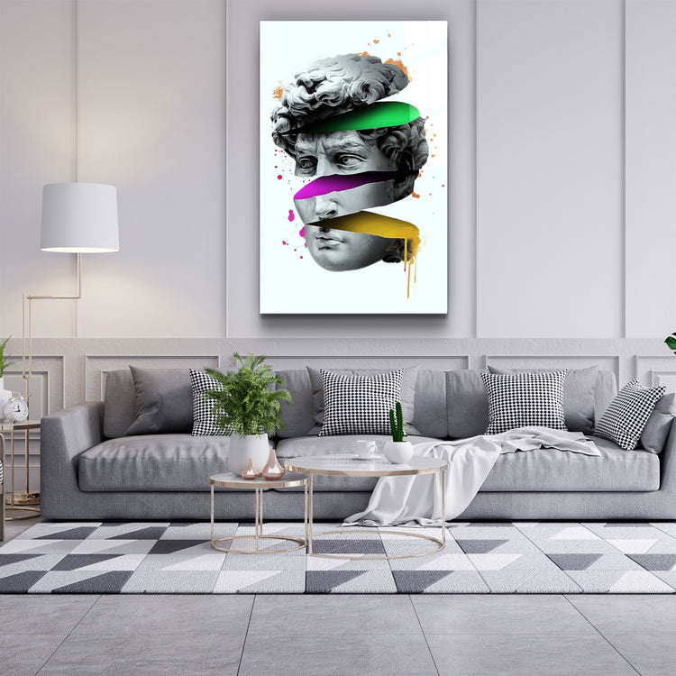 ・"Abstract Colorful Face"・Glass Wall Art | Artdesigna Glass Printing Wall Arts.