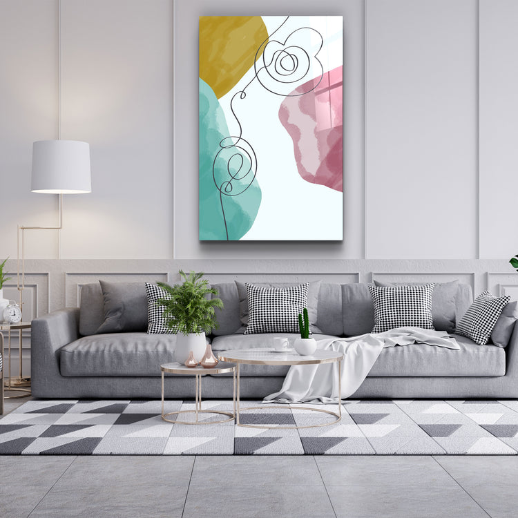 ・"Abstract Shapes V4"・Glass Wall Art | Artdesigna Glass Printing Wall Arts.