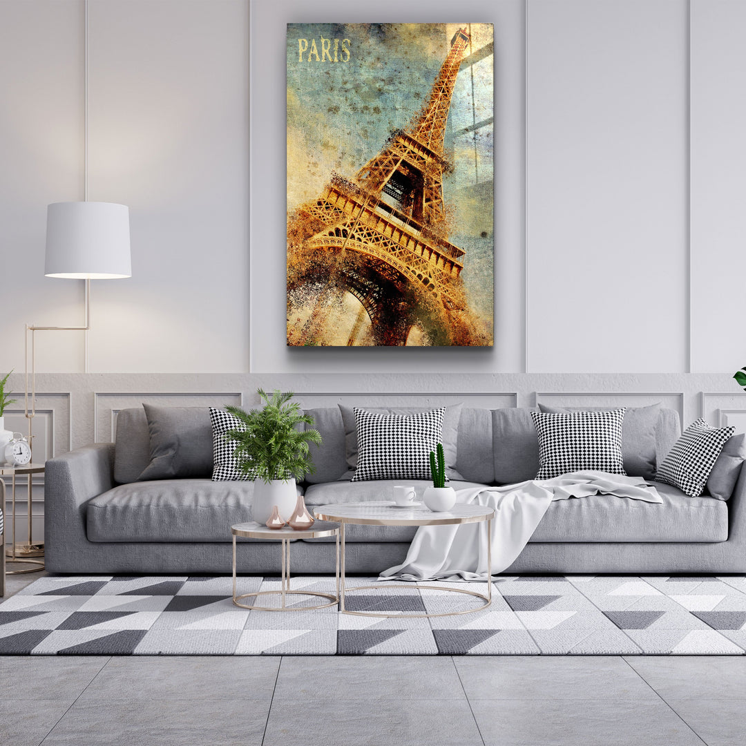 ・"Silhouette Of Eiffel"・Glass Wall Art | Artdesigna Glass Printing Wall Arts.