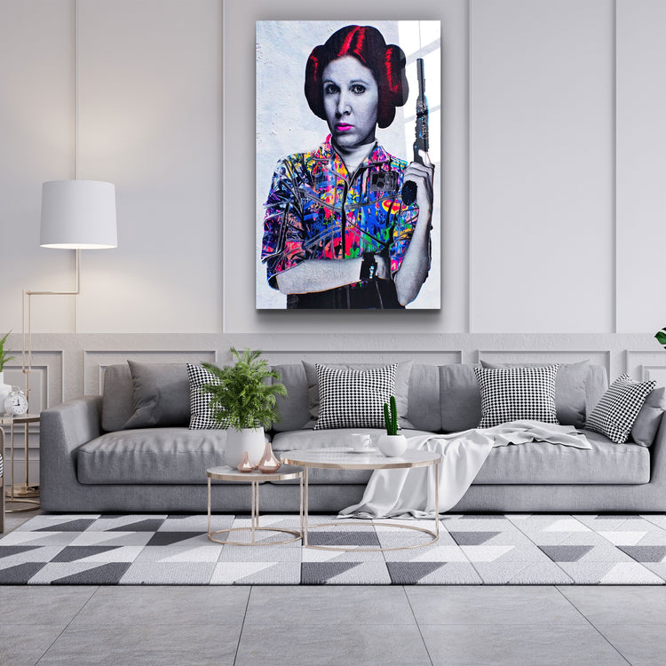 ・"The Vintage Leia"・Glass Wall Art | Artdesigna Glass Printing Wall Arts.